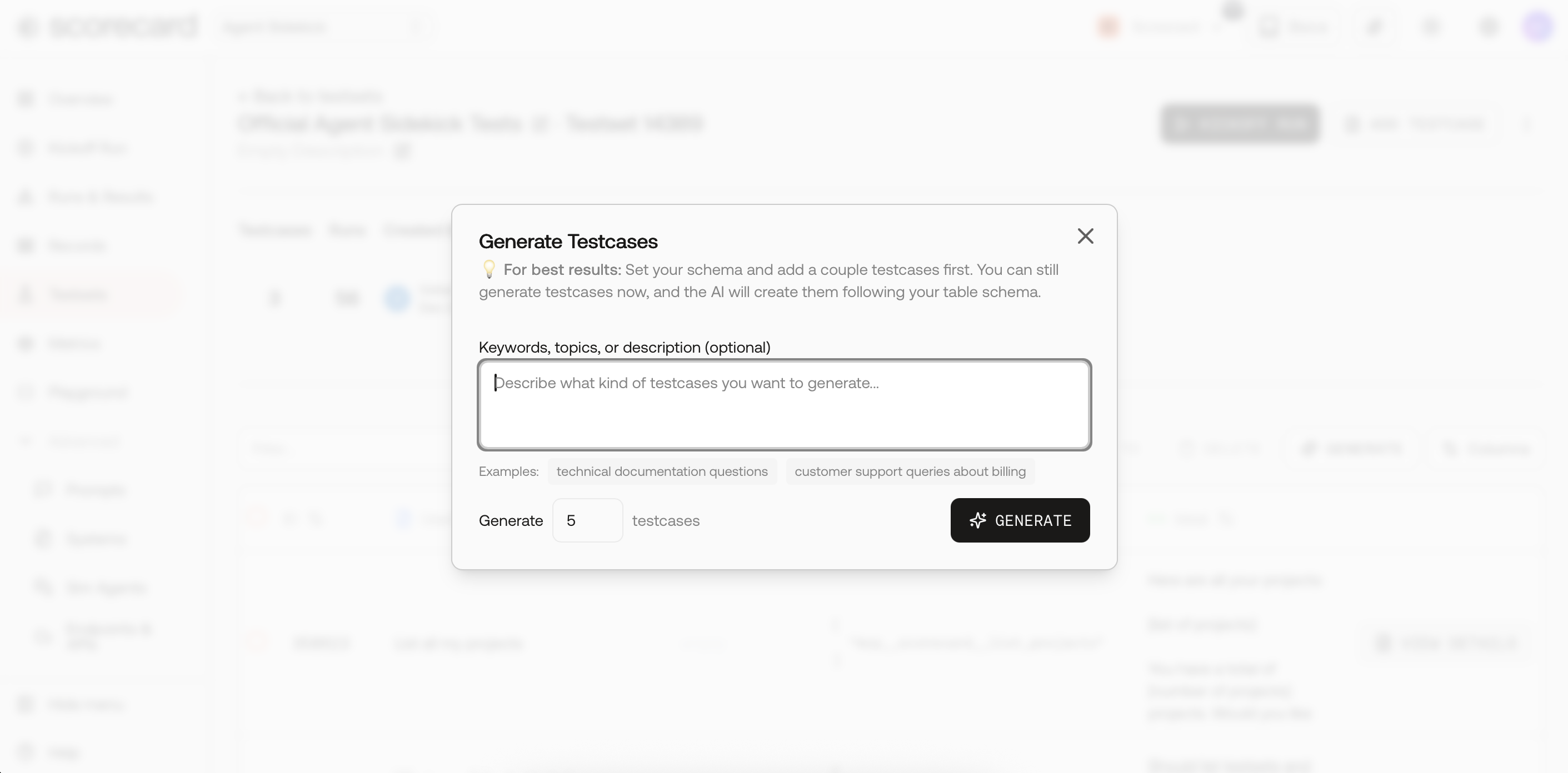 Generate Testcases
