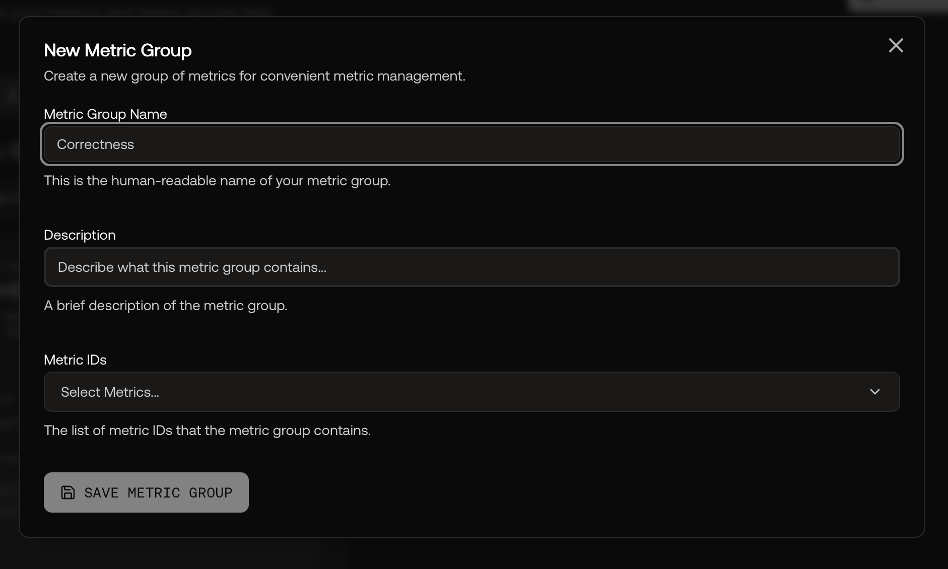 Defining a New Metric Group