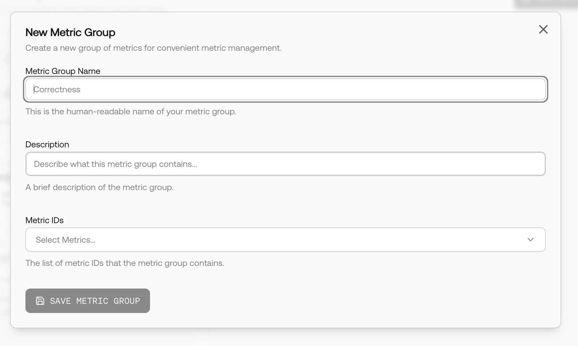 Defining a New Metric Group