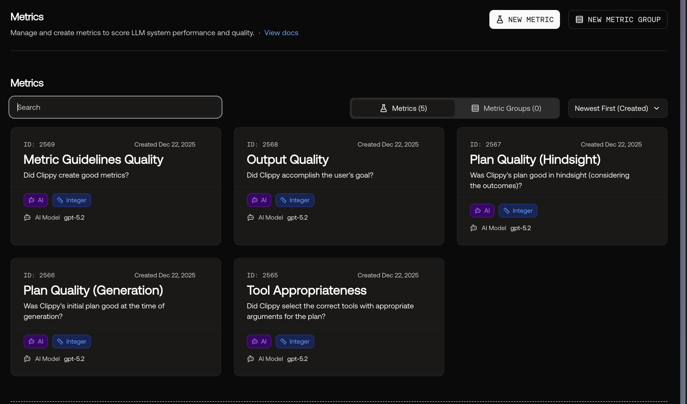 Adding a New Custom Metric