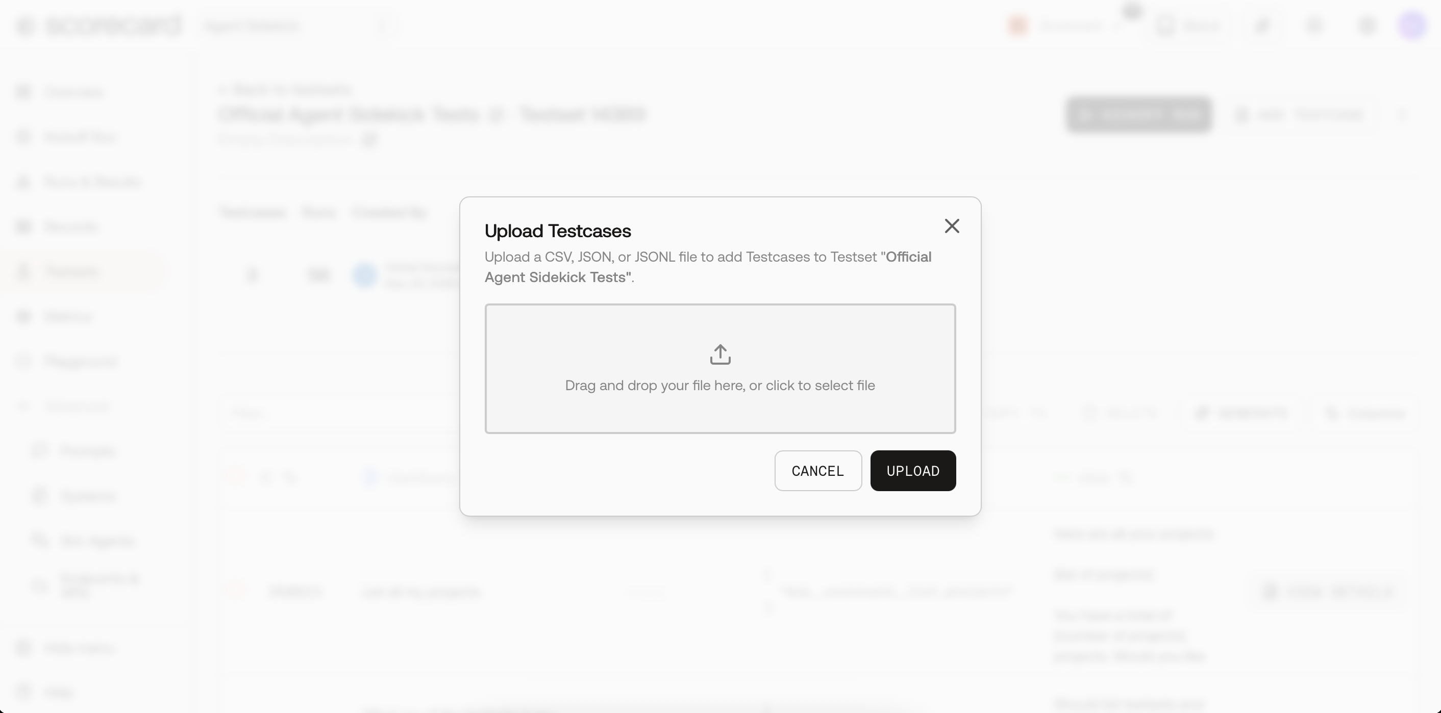 Upload Testcases